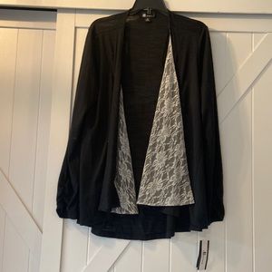 Black cardigan with lace detail NWT